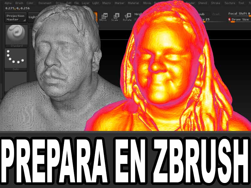 Como preparar scans 3d en Zbrush – para impresión en 3 dimensiones